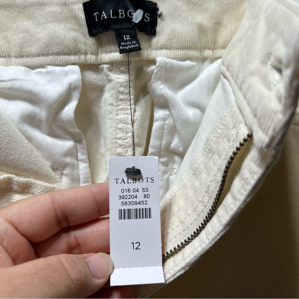 NWT Talbots Cream Straight Leg Pants, Size 12 - Picture 4 of 8